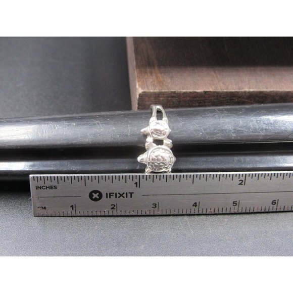 Size 7.5 Sterling Silver Cute Triple Turtle Animal Band Ring Vintage Statement - Picture 6 of 7